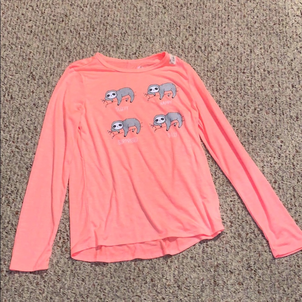 long sleeve graphic tee size youth XL 14/16 pink